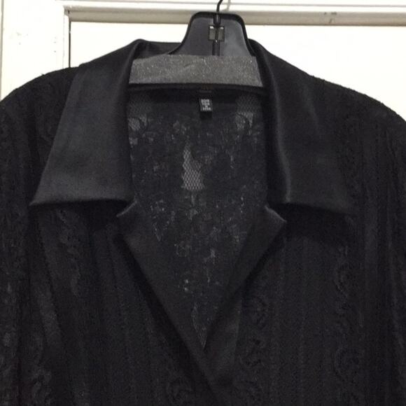 Carmen Marc Valo satin lace black blouse 20w nwot - Picture 2 of 8